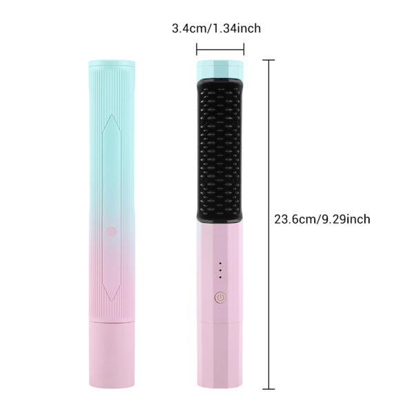 Straightening Comb Rechargeable Hair Wireless Straightener Curler Curling Straighten Dual-purpose Travel Portable USB Charging - Image 5